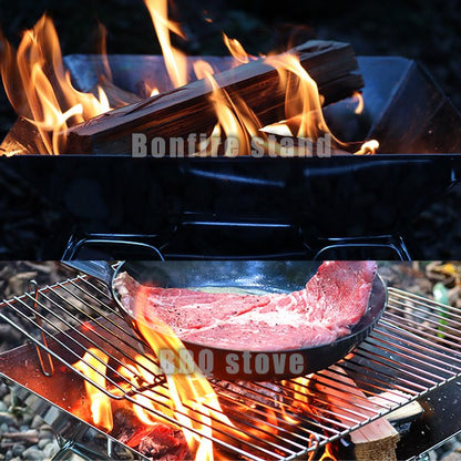 バーベキューたき火台焚き火台バーベキューコンロコンパクト焚火台収納バッグ付きBBQコンロソロキャンプアウトドア折りたたみたき火台焚き火キャンプ道具かっこいい簡単楽しい