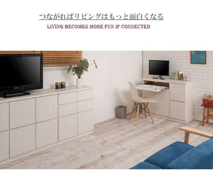 パソコンデスクデスク収納おしゃれ完成品日本製スリムハイタイプ机プリンター収納パソコンPCデスク折りたたみキャビネットホワイト幅105