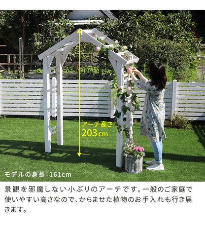 天然木製三角アーチアーチ単品WOODCHURCHウッドチャーチ送料無料アーチ門木製diyキットつるバラ薔薇庭入口ホワイトダークブラウンおしゃれ北欧ガーデニング屋外蔦ガーデン家具エクステリアロマンチックトレリスガーデンファニチャー組立式