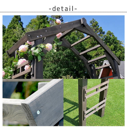 天然木製三角アーチアーチ単品WOODCHURCHウッドチャーチ送料無料アーチ門木製diyキットつるバラ薔薇庭入口ホワイトダークブラウンおしゃれ北欧ガーデニング屋外蔦ガーデン家具エクステリアロマンチックトレリスガーデンファニチャー組立式