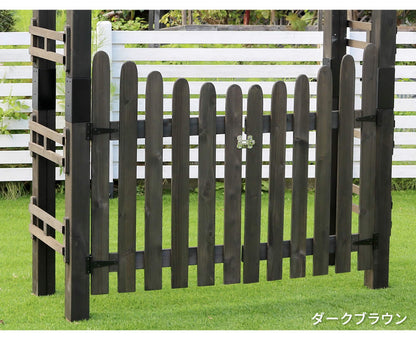 天然木製三角アーチ用ゲート単品WOODCHURCHウッドチャーチゲートのみアーチ門ゲート木製diyキット扉両開き外開き観音開き庭入口門扉ホワイトダークブラウンおしゃれ北欧ガーデニング屋外ガーデン家具ガーデンファニチャー送料無料組立式