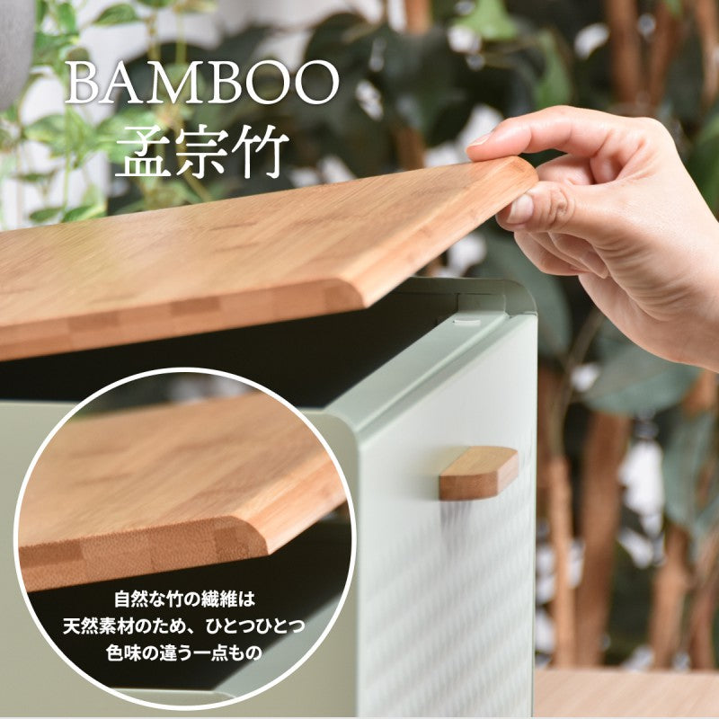 中棚付きブレッドケースW400×D330×H260mm中板サイズ：W390×D300×H106mm中棚付き大型ブレッドケーススチール棚付きストッカーレンジ置きレンジラックパンケースキッチン収納トースター台トースター置き上開き前開き両開き