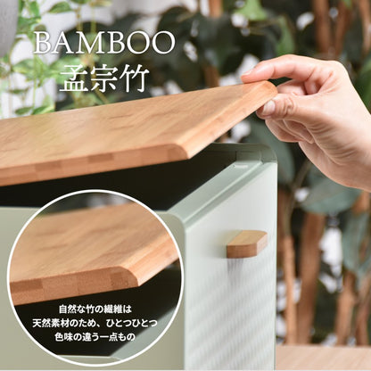 中棚付きブレッドケースW400×D330×H260mm中板サイズ：W390×D300×H106mm中棚付き大型ブレッドケーススチール棚付きストッカーレンジ置きレンジラックパンケースキッチン収納トースター台トースター置き上開き前開き両開き