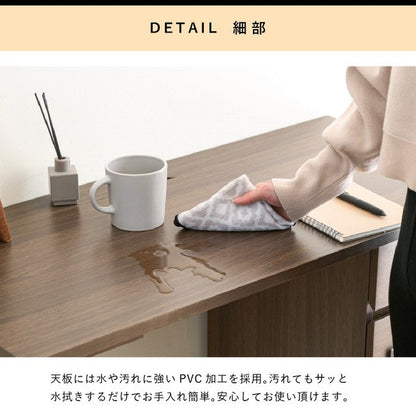 パソコンデスクコンパクト木製デスク北欧おしゃれpcデスクl字ワークデスク引き出し付きシンプルデスク大人ダークブラウン幅90奥行き45