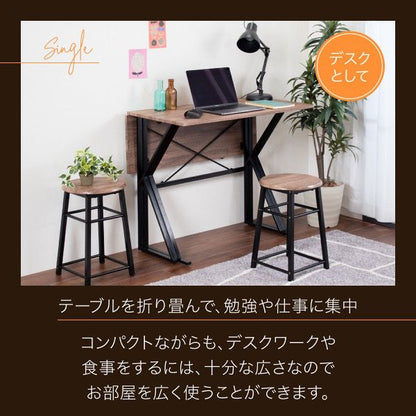 ダイニングテーブルセット2人ダイニングセット2人用折りたたみバタフライ木製3点コンパクト小さめ椅子カフェ一人暮らし幅901人おしゃれヴィンテージアイアン格安二人ダイニングテーブルセット