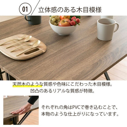 食卓テーブルセット4点折りたたみテレワークデスク兼用ダイニングテーブルコンパクトスツールベンチ付き90幅