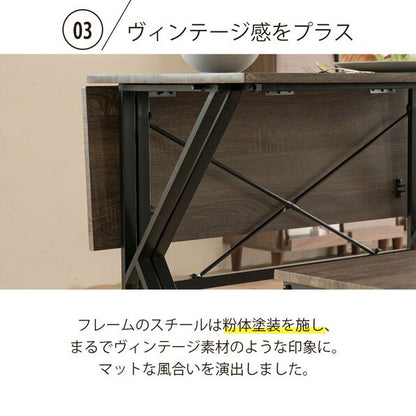 食卓テーブルセット4点折りたたみテレワークデスク兼用ダイニングテーブルコンパクトスツールベンチ付き90幅
