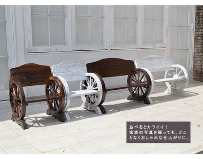 車輪ベンチ1100【送料無料二人掛け天然木木製椅子チェア玄関庭バルコニーウッドデッキ屋外小型ガーデニングフラワーラックプランター台おしゃれカントリーブリティッシュ北欧ナチュラル家具】